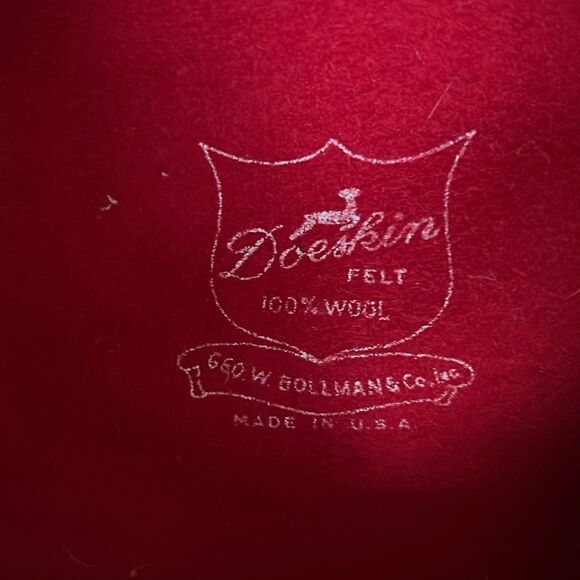 Doeskin red wool beret made is USA - Picture 3 of 5